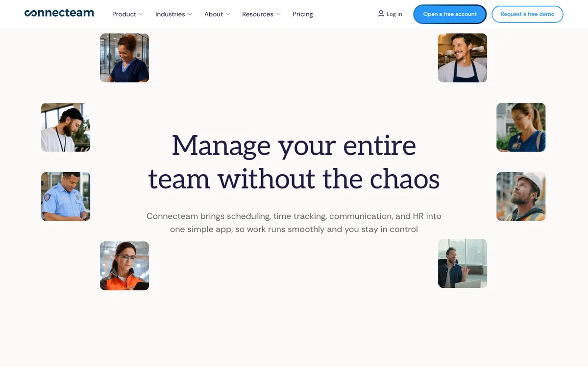 Page d'accueil de Connecteam