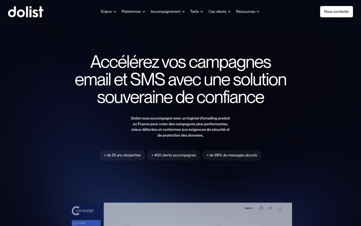 Page d'accueil de Dolist
