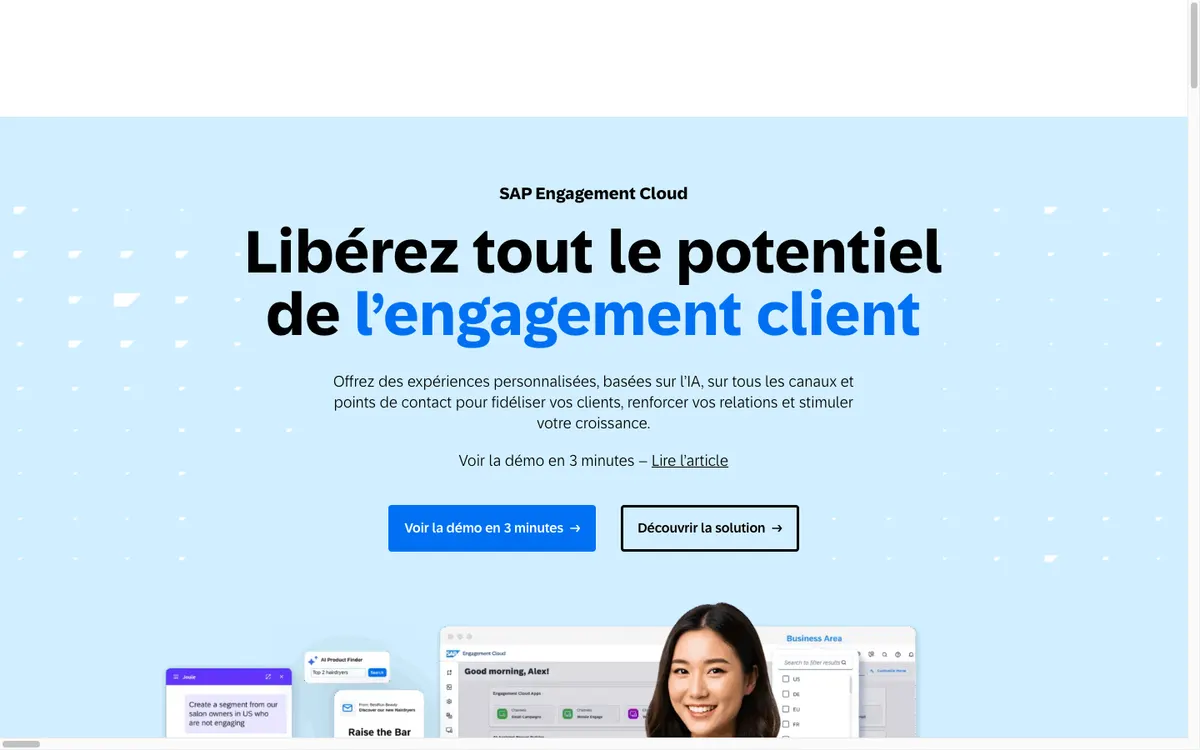 Page d'accueil de SAP Emarsys