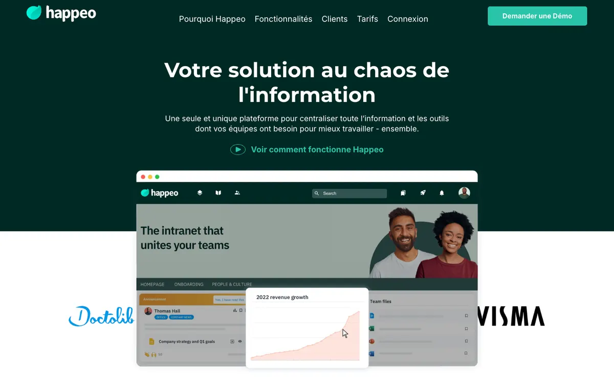 Page d'accueil de Happeo