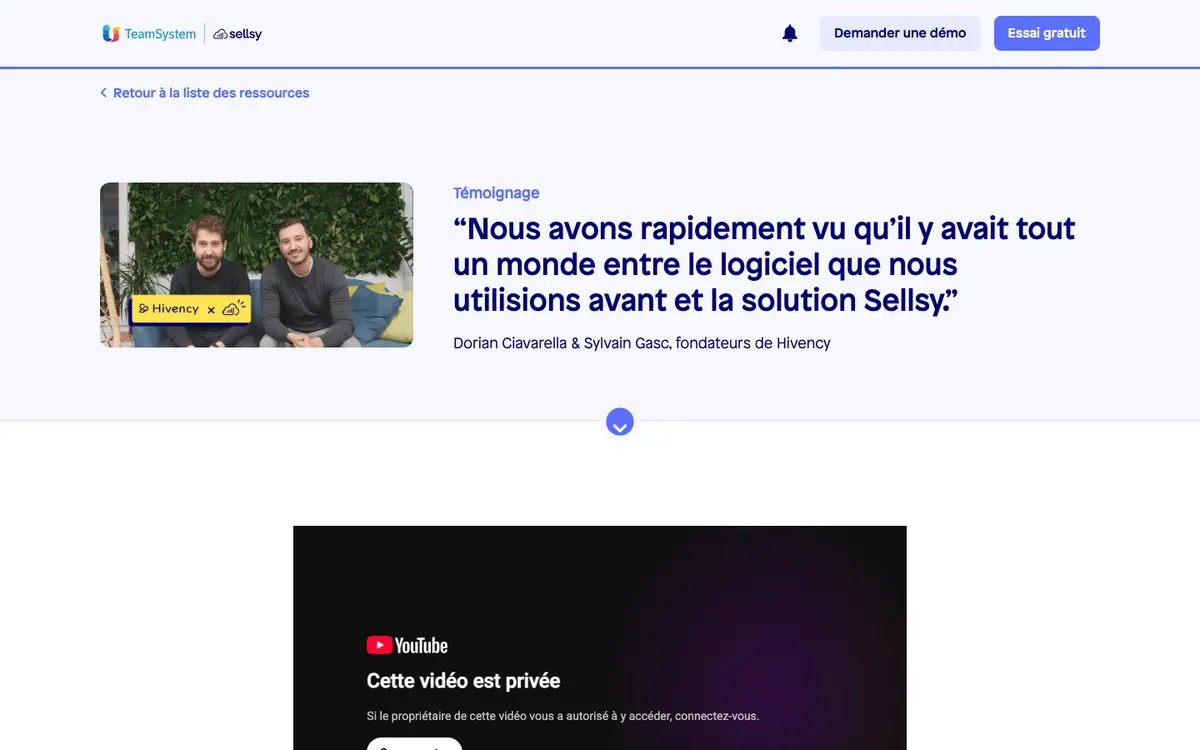 Page d'accueil de Hivency