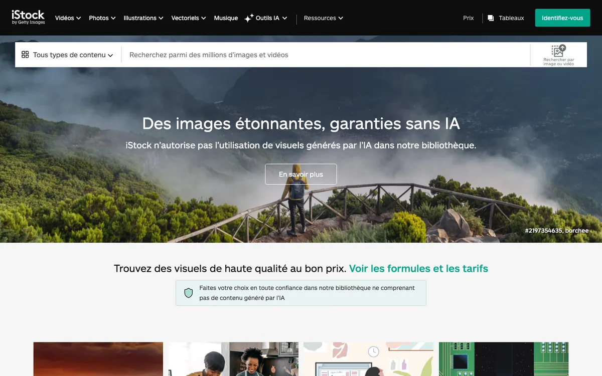 Page d'accueil de iStock