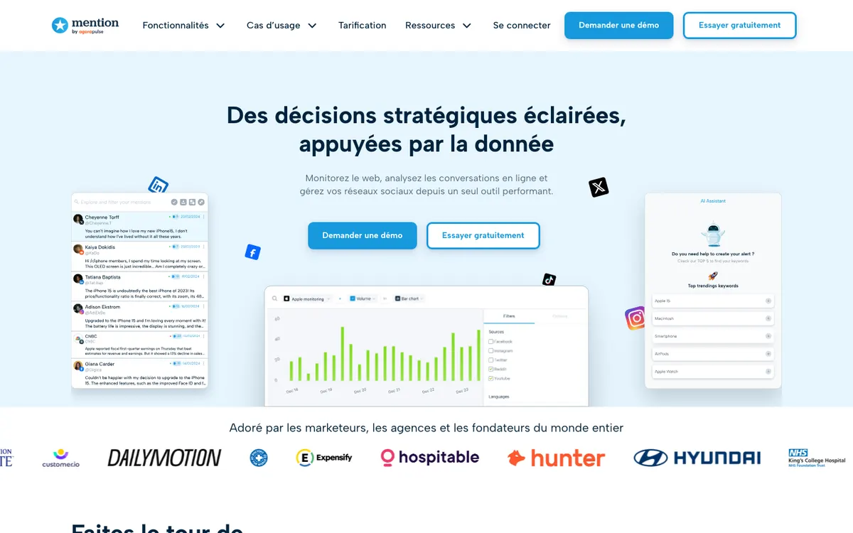 Page d'accueil de Mention