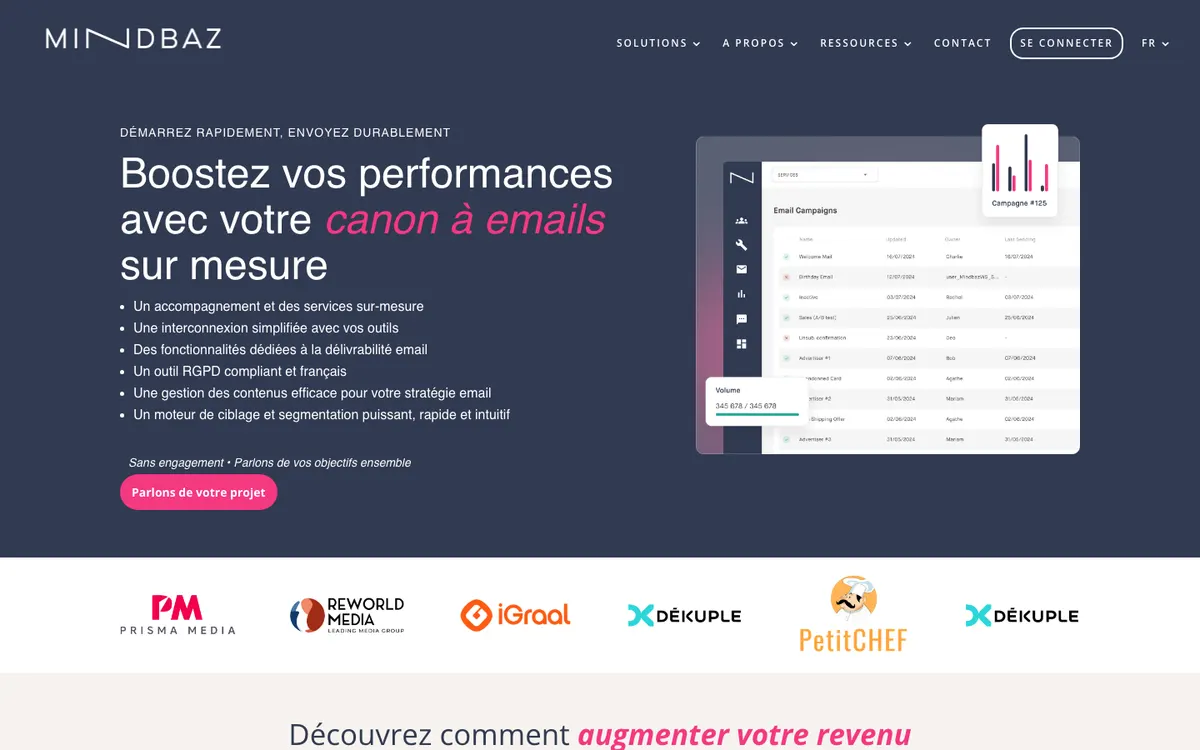 Page d'accueil de Mindbaz