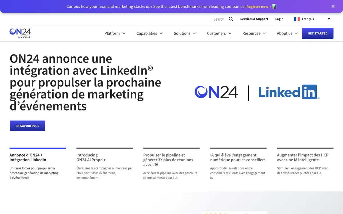 Page d'accueil de ON24
