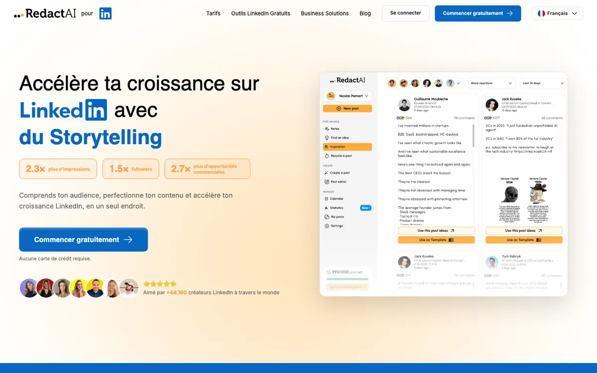 Page d'accueil de RedactAI