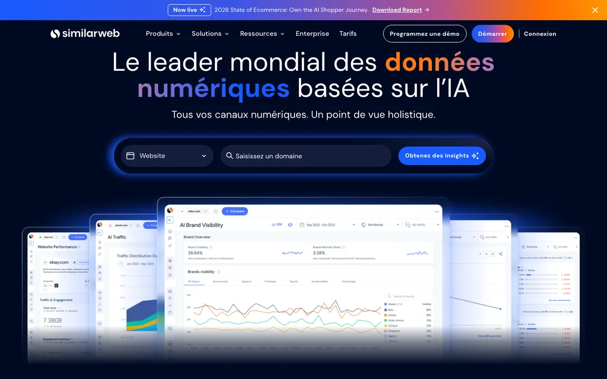 Page d'accueil de Similarweb