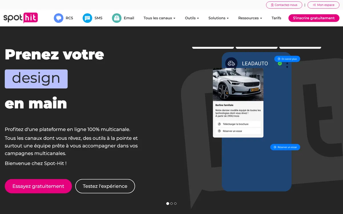 Page d'accueil de Spot-Hit