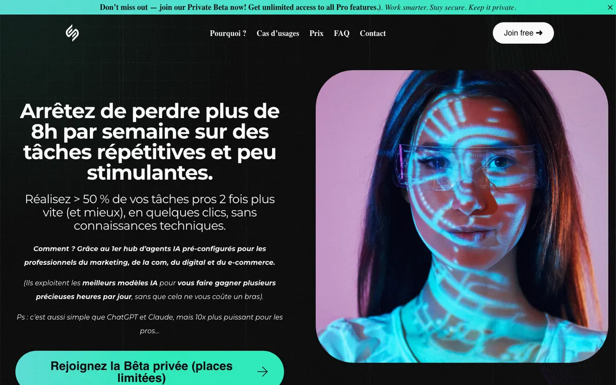 Page d'accueil de SUPASST
