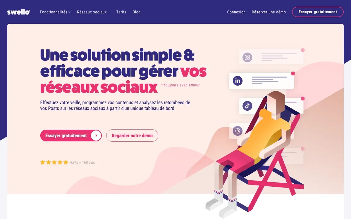 Page d'accueil de Swello