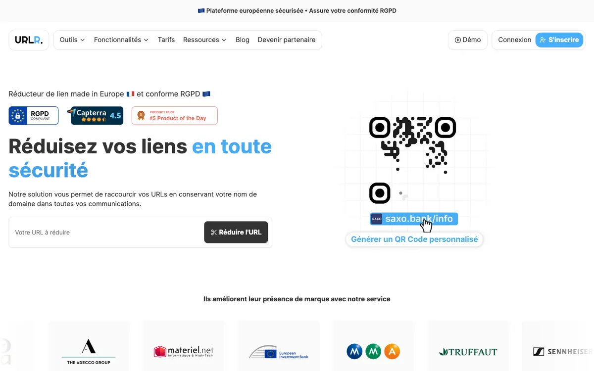 Page d'accueil de URLR