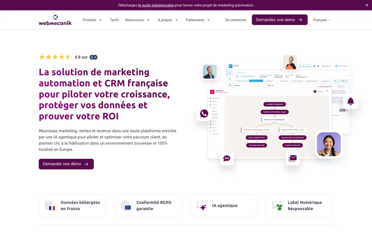 Page d'accueil de Webmecanik